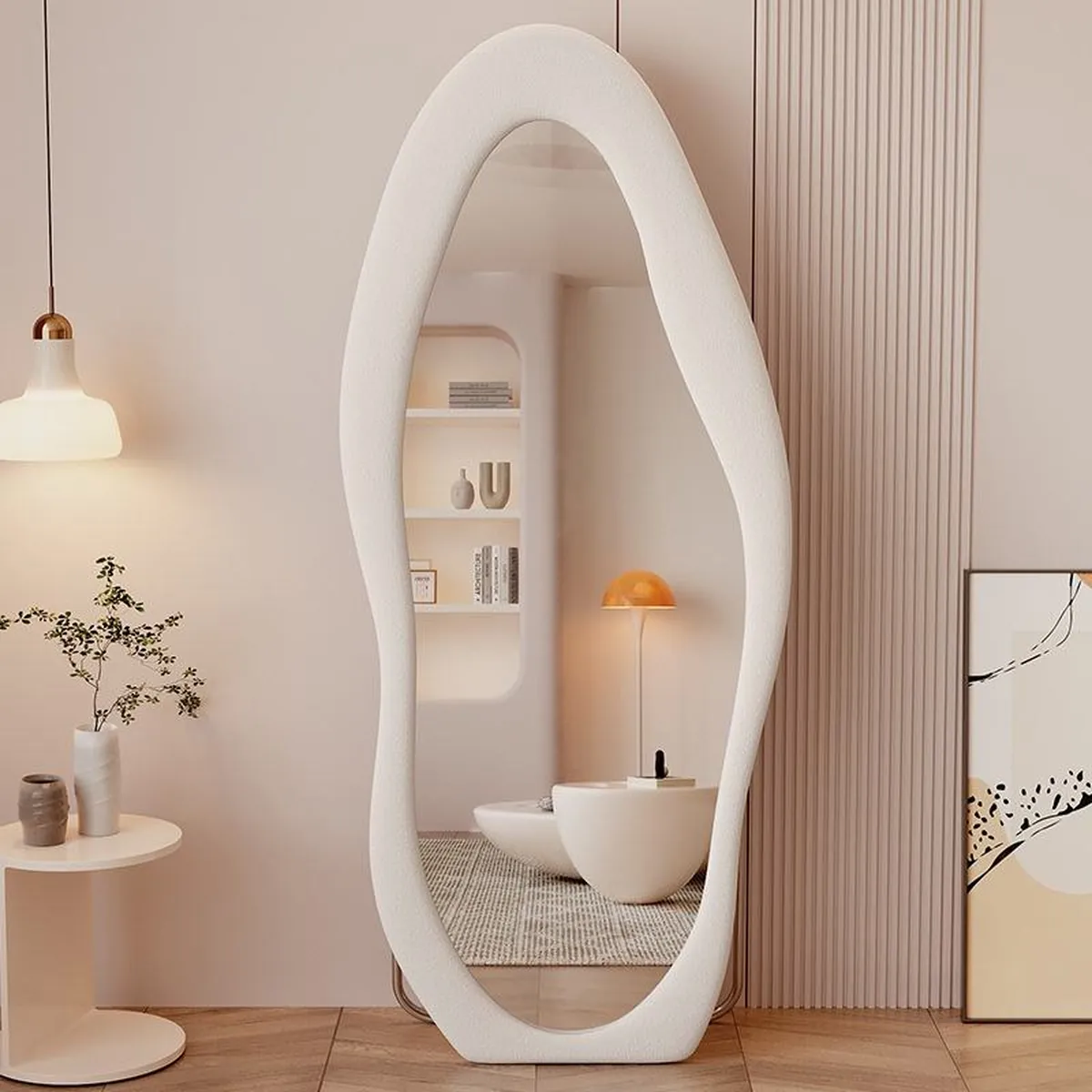 Organic Floor Mirror — Ivory